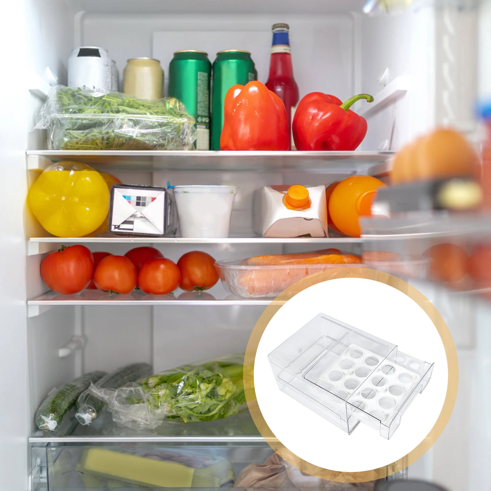 Plastic Egg Storage Drawer Box for Refrigerator Large Capacity 32 Compartments Double Layer Transparent Fruits Vegetables
Plastic Egg Storage Drawer Box for Refrigerator Large Capacity 32 Compartments Double Layer Transparent Fruits Vegetables