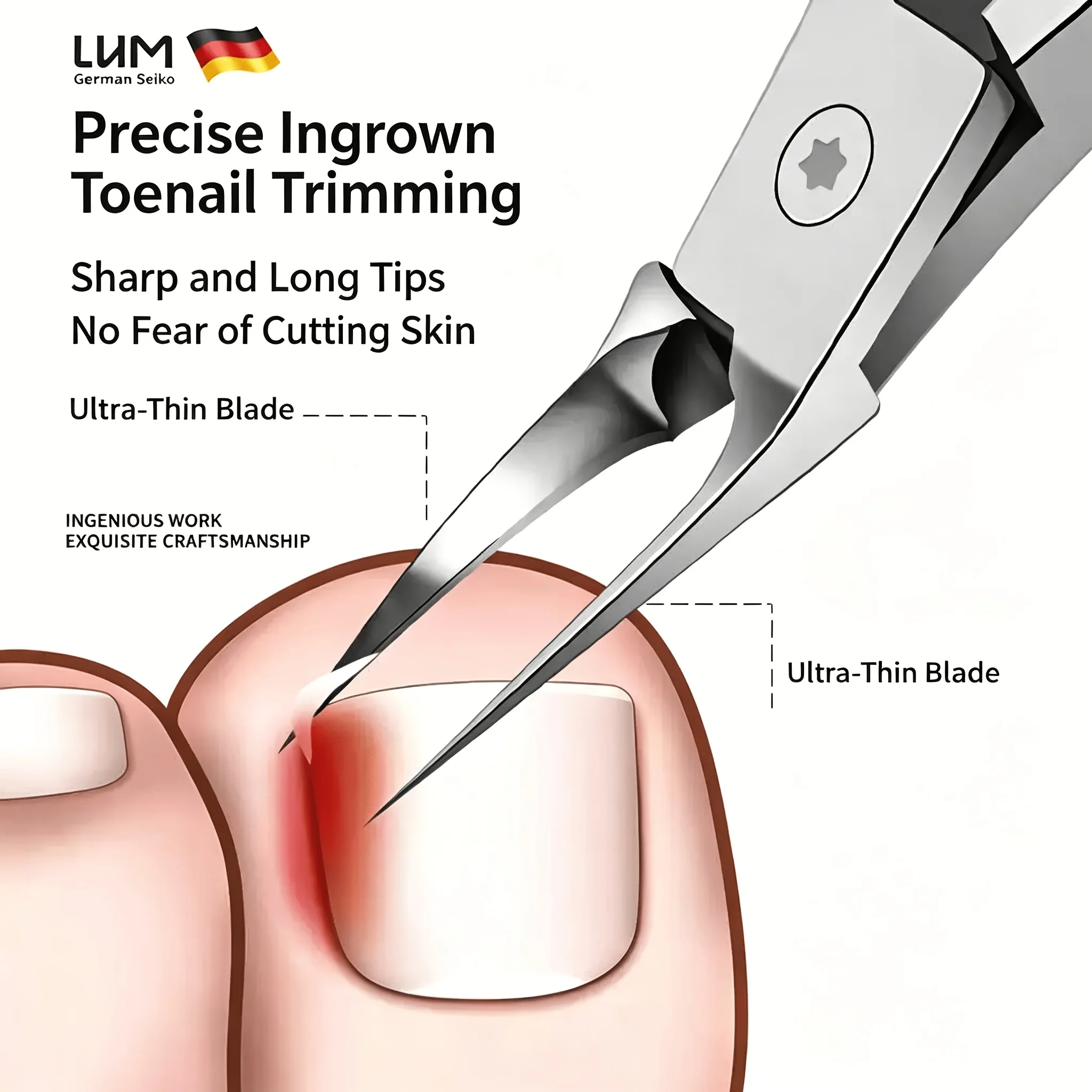 68° Arc Ingrown Toenail Clippers with Leather Case & Nail File, Ultra Sharp Curved Jaw Nail Nipper Extended Slim Tip Pain Free D
68° Arc Ingrown Toenail Clippers with Leather Case & Nail File, Ultra Sharp Curved Jaw Nail Nipper Extended Slim Tip Pain Free D