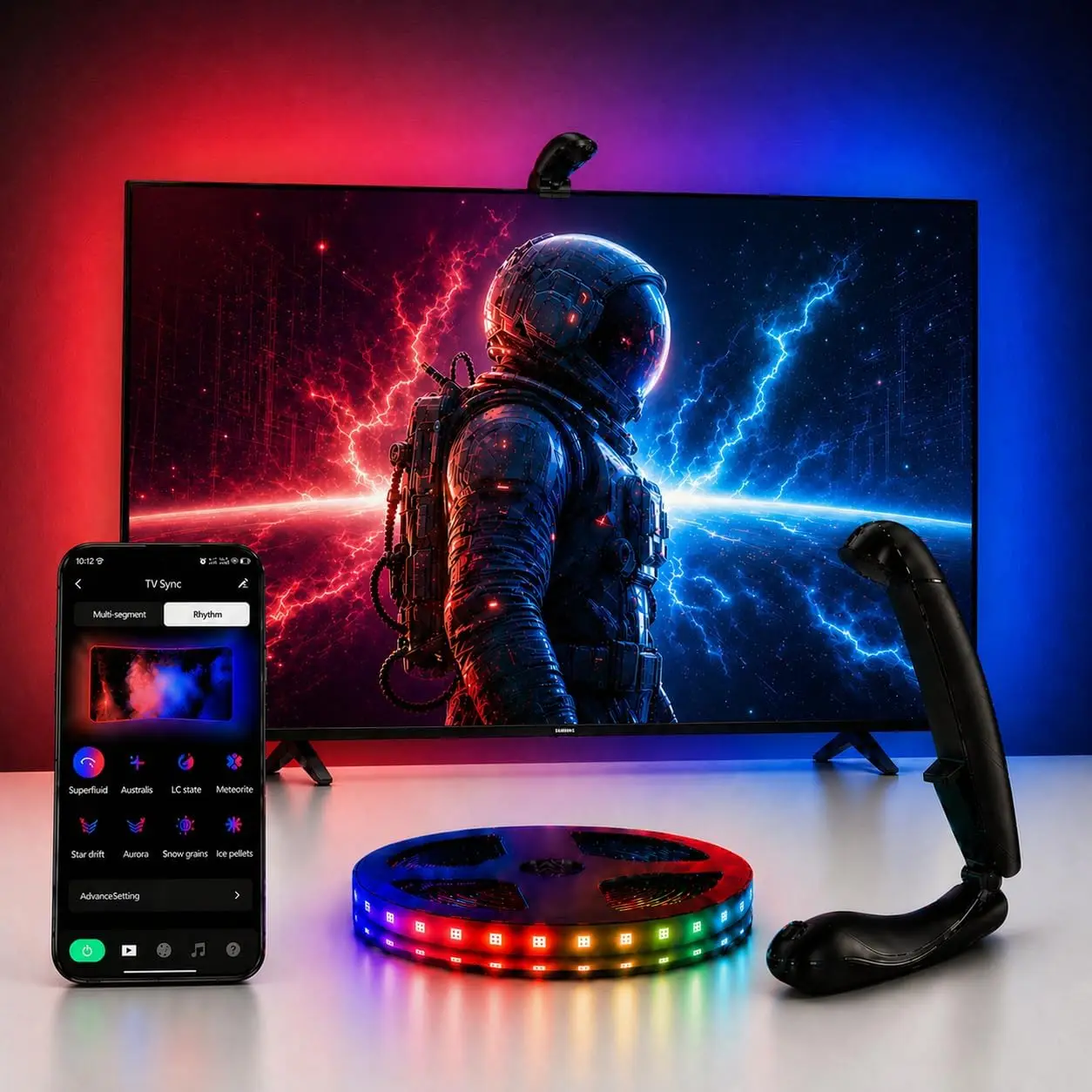 TV LED Backlight with Sensor, Sync Lights for 55-65" TVs, App & Music Control, 14.7ft
TV LED Backlight with Sensor, Sync Lights for 55-65" TVs, App & Music Control, 14.7ft