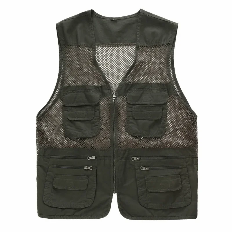 Men Green Mesh Vest Breathable Hollow Outerwear Boys Zip Up Vest Hunting Tactical Vest Male Outdoor Sleeveless Jacket Oversize
Men Green Mesh Vest Breathable Hollow Outerwear Boys Zip Up Vest Hunting Tactical Vest Male Outdoor Sleeveless Jacket Oversize