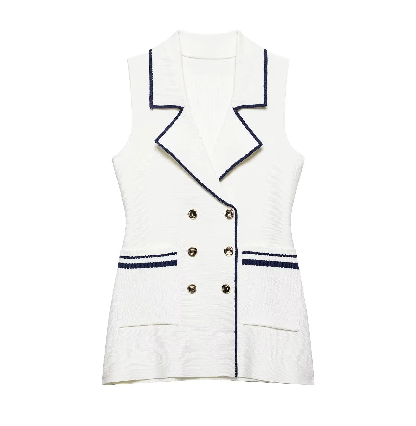 BM&MD&ZA Women's Casual Elegant Commuting - style Contrast - color Knitted Blazer Vest with Double - breasted Buttons
BM&MD&ZA Women's Casual Elegant Commuting - style Contrast - color Knitted Blazer Vest with Double - breasted Buttons