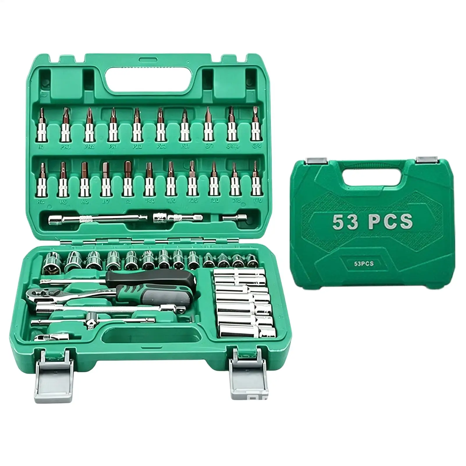 53 Pieces 1/4inch Drive Metric Extension Bar Tool Kit 24 Tooth Car Repair Tool Ratchet Socket Wrench Set With Storage Case
53 Pieces 1/4inch Drive Metric Extension Bar Tool Kit 24 Tooth Car Repair Tool Ratchet Socket Wrench Set With Storage Case