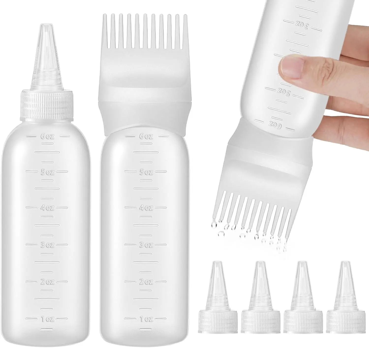Hair Oil Applicator Bottles Dye Brush for Scalp, Hair Color Products with Root Comb, White 2 Pack
Hair Oil Applicator Bottles Dye Brush for Scalp, Hair Color Products with Root Comb, White 2 Pack