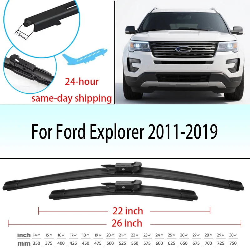 For Ford Explorer Front Wiper Blades 2011-2019 2013 2014 2015 2016 2017 2018 Windscreen Windshield Window Accessories 26"+22"
For Ford Explorer Front Wiper Blades 2011-2019 2013 2014 2015 2016 2017 2018 Windscreen Windshield Window Accessories 26"+22"