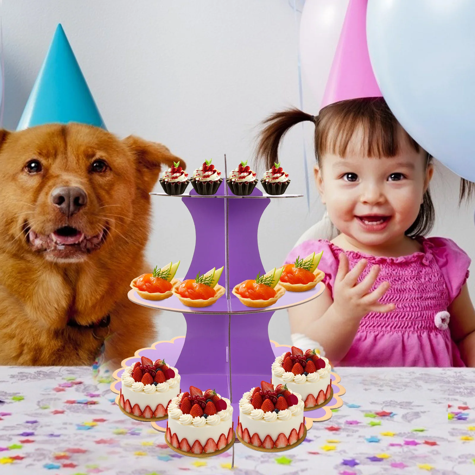 1 Set 3-Tier Cake Stand Sturdy Multi-Layer Dessert Display Rack For Party Wedding Birthday Cardboard Cupcake Holder Macaron
1 Set 3-Tier Cake Stand Sturdy Multi-Layer Dessert Display Rack For Party Wedding Birthday Cardboard Cupcake Holder Macaron