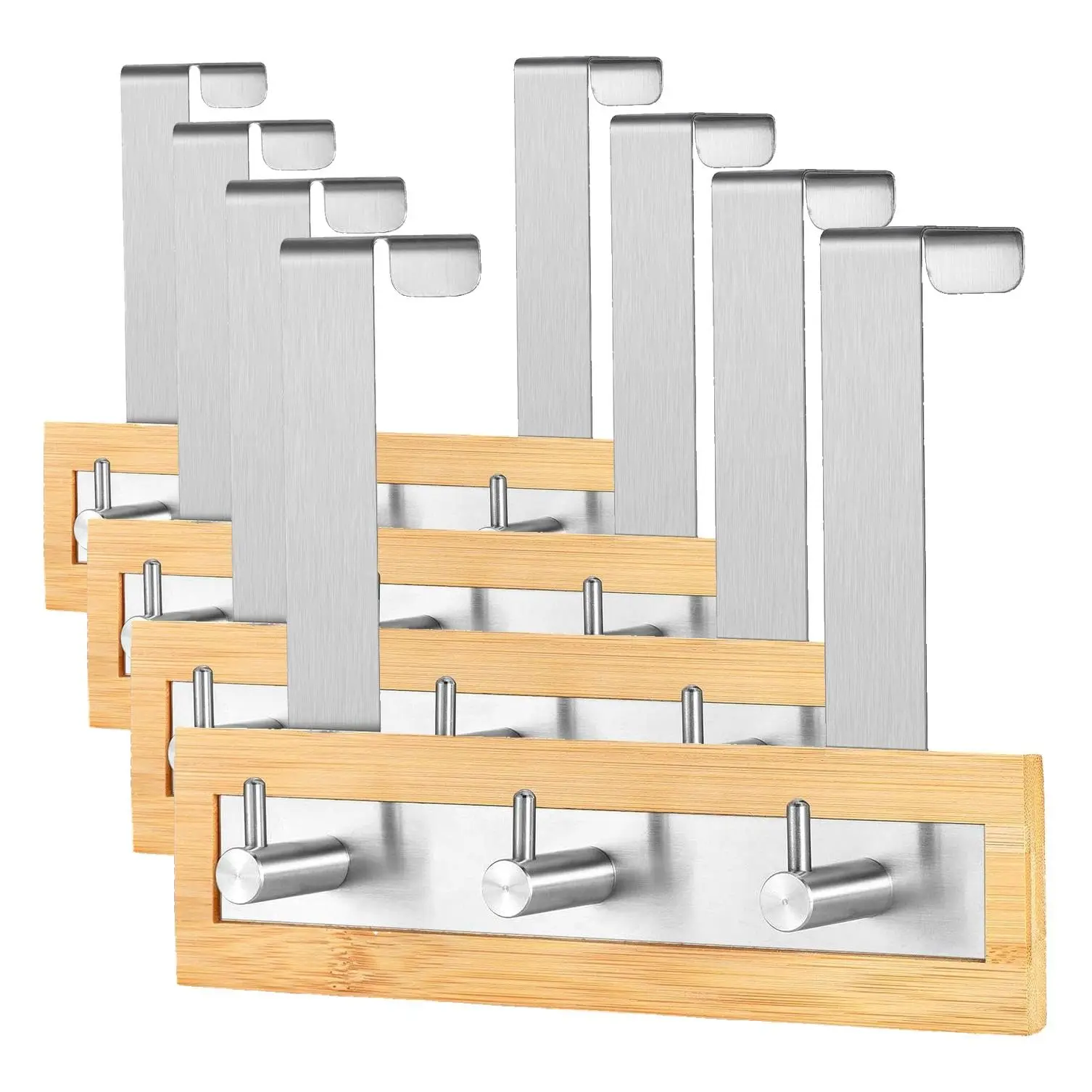 Bamboo Frame With Stainless Steel Over-Door Hooks – 3 Per Unit, Pack Of 4 For Bathroom, Laundry, Closet Storage
Bamboo Frame With Stainless Steel Over-Door Hooks – 3 Per Unit, Pack Of 4 For Bathroom, Laundry, Closet Storage