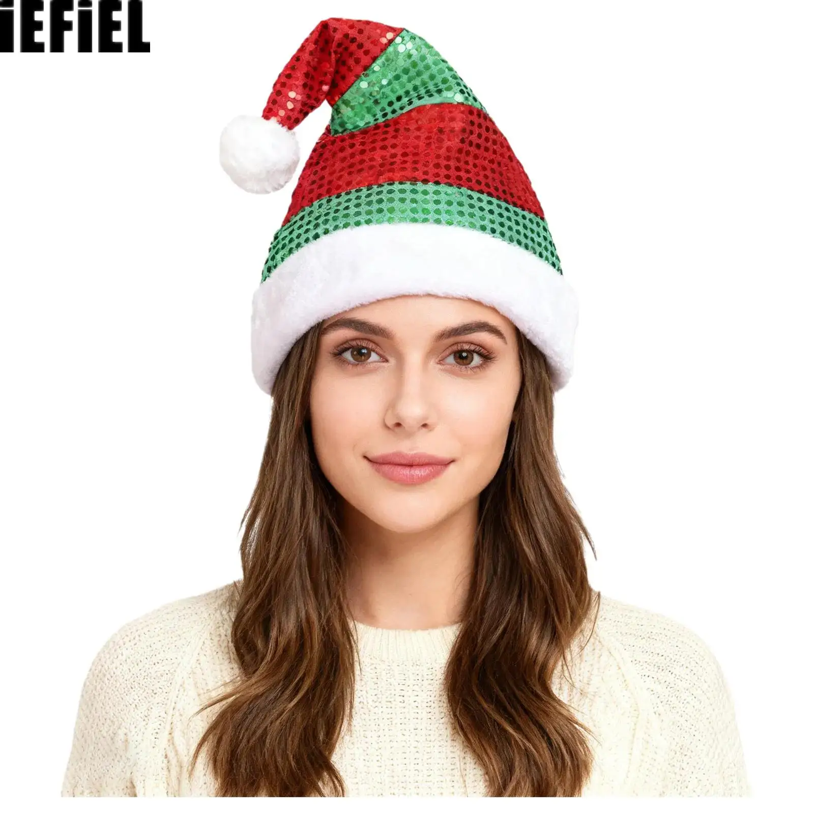 Christmas Elf Hat Sparkly Sequins Stripe Santa Hats for New Year Holiday Party Costume Gift Accessory
Christmas Elf Hat Sparkly Sequins Stripe Santa Hats for New Year Holiday Party Costume Gift Accessory