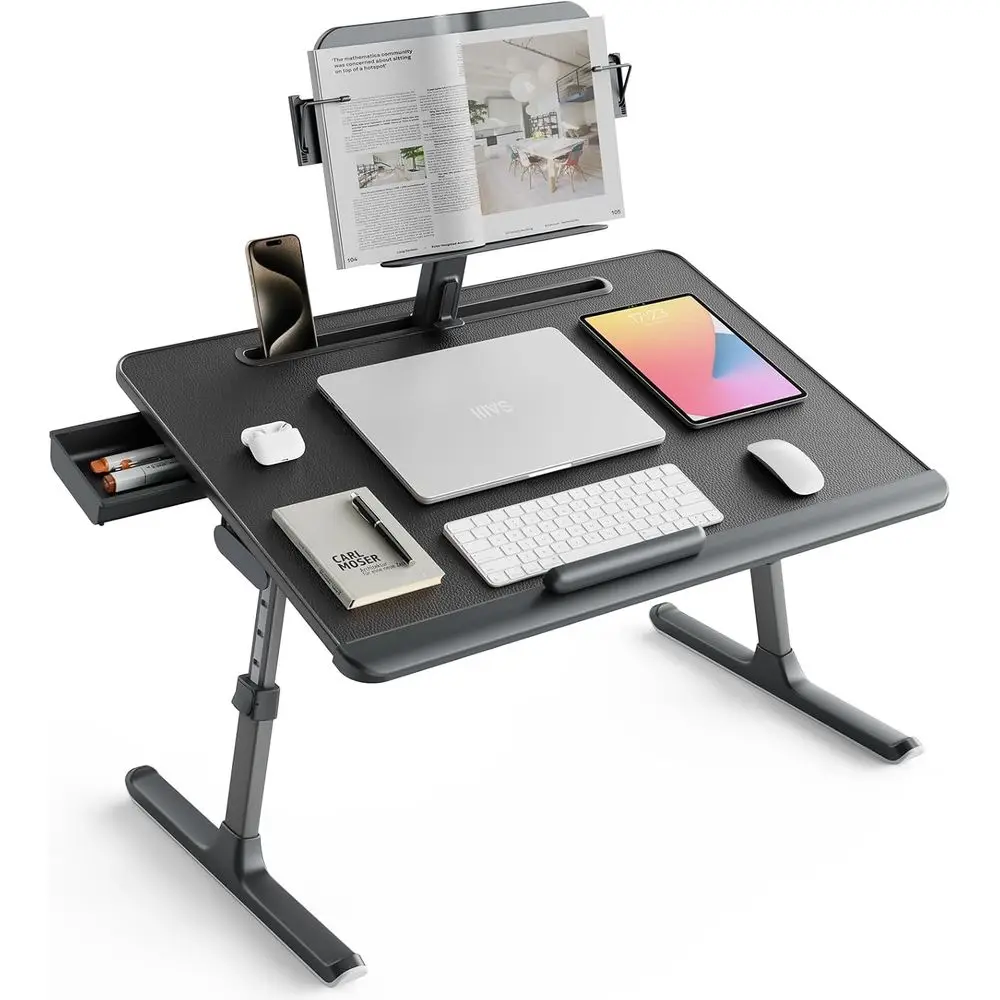 Очень большой регулируемый по высоте стол для ноутбука с многофункциональной подставкой для книг для использования в постели, работы и чтения - черный
Очень большой регулируемый по высоте стол для ноутбука с многофункциональной подставкой для книг для использования в постели, работы и чтения - черный