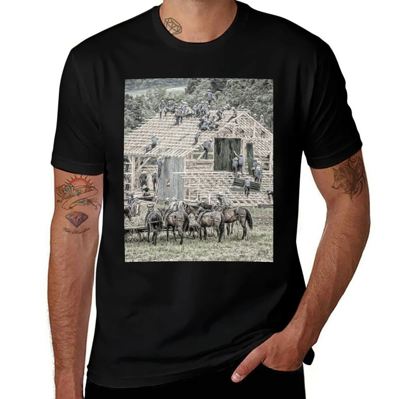 Barn-Raising Amish T-Shirt Street Fashion Casual Tee Shirt
Barn-Raising Amish T-Shirt Street Fashion Casual Tee Shirt