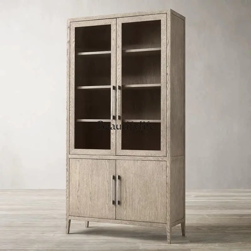 French retro glass door locker living room display storage cabinet can be customized
French retro glass door locker living room display storage cabinet can be customized