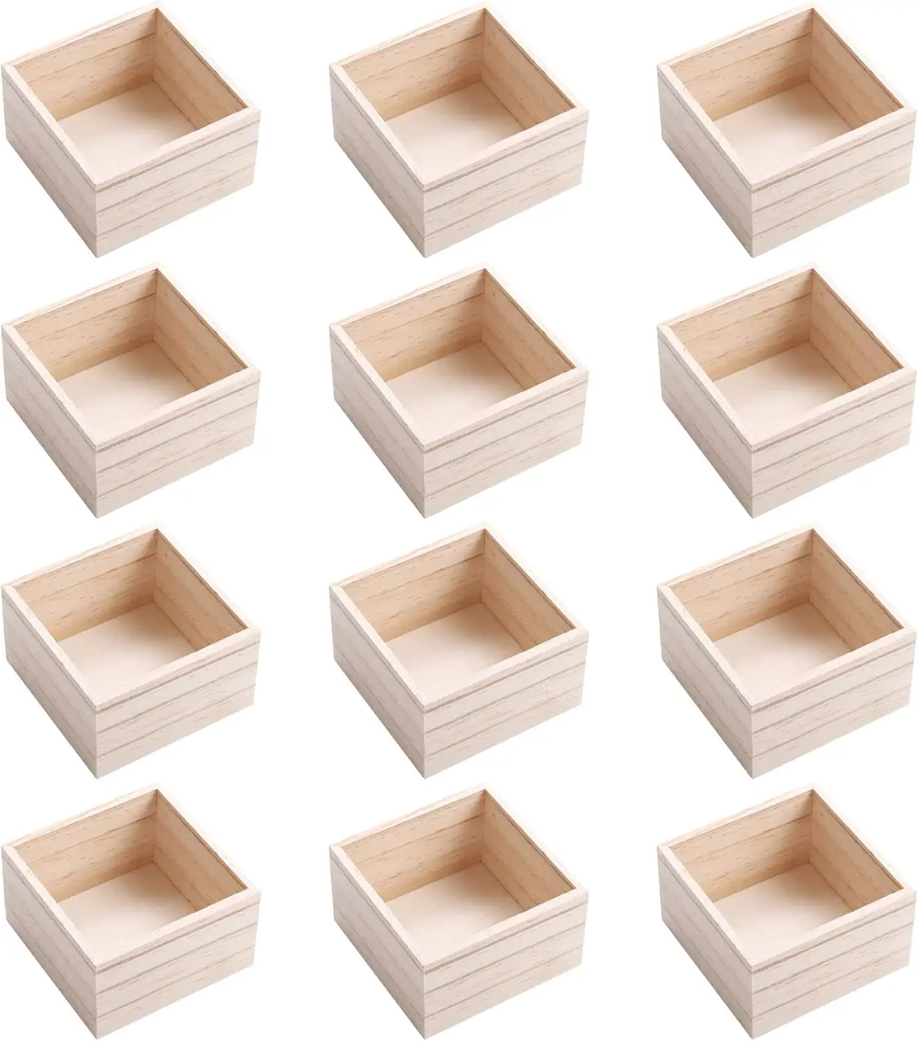 12 Pack 4x4 Rustic Wooden Boxes for Crafts, Storage, and Home Decor
12 Pack 4x4 Rustic Wooden Boxes for Crafts, Storage, and Home Decor