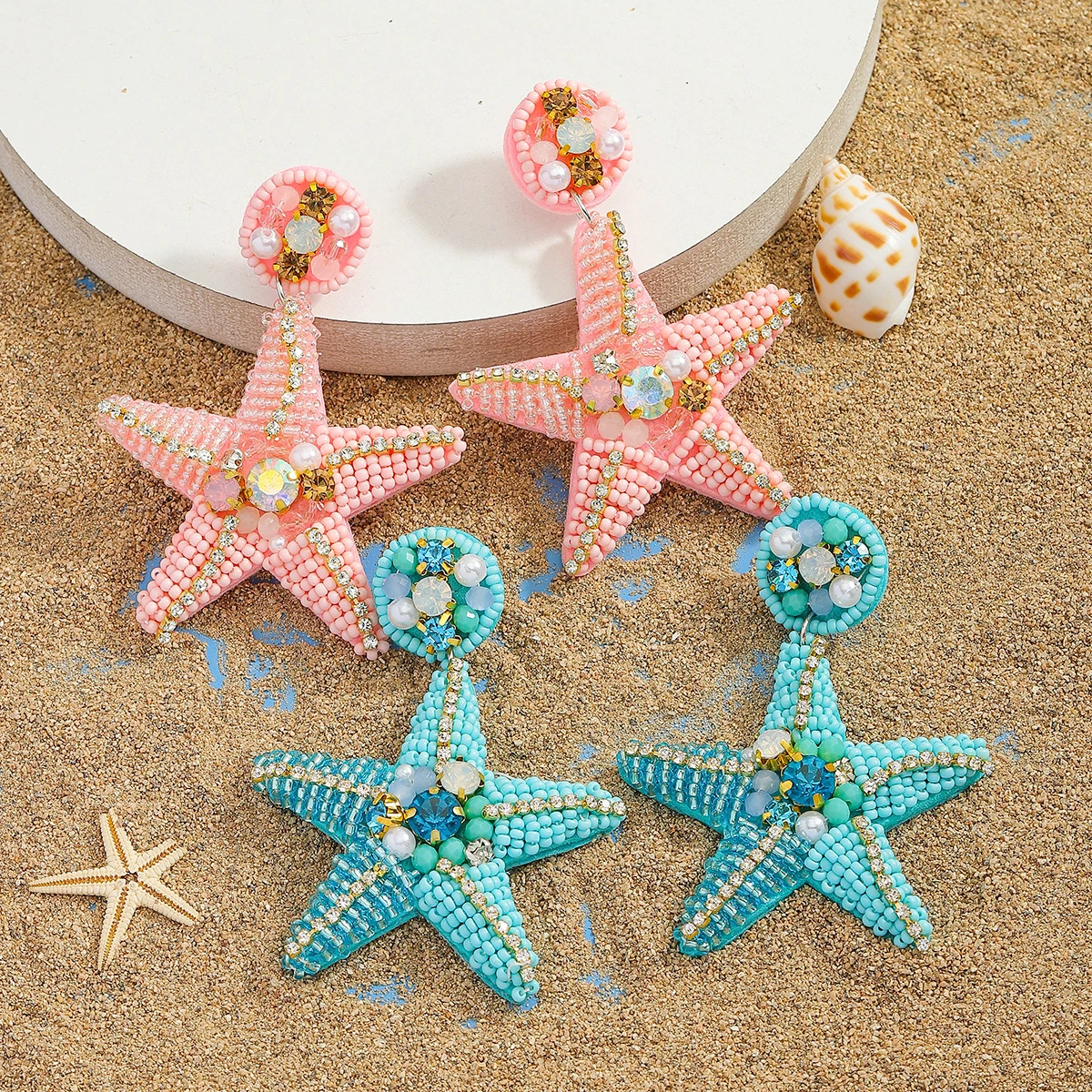 Bohemian Starfish Seed Bead Drop Earrings for Women Handmade Beaded Ocean Animal Earrings Summer Beach Jewelry Gift
Bohemian Starfish Seed Bead Drop Earrings for Women Handmade Beaded Ocean Animal Earrings Summer Beach Jewelry Gift