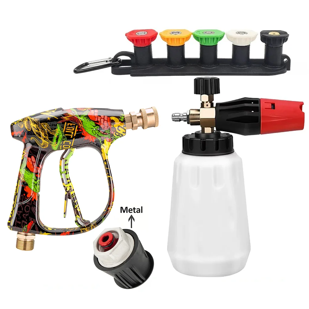 Daily use graffiti pressure gun set prepared with foam pot, 5 spray nozzles, base and integrated metal Lavor adapter
Daily use graffiti pressure gun set prepared with foam pot, 5 spray nozzles, base and integrated metal Lavor adapter