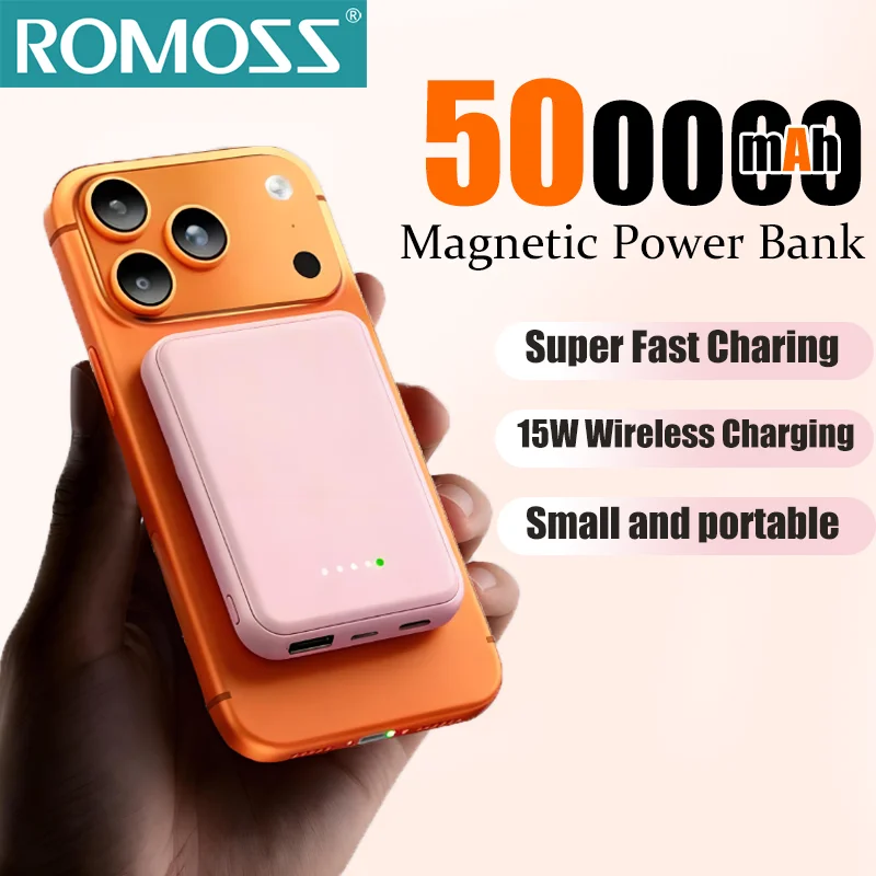 ROMOSS Магнитный аккумулятор емкостью 500000 мАч, беспроводная сверхбыстрая зарядка, портативное внешнее зарядное устройство для iPhone Samsung
ROMOSS Магнитный аккумулятор емкостью 500000 мАч, беспроводная сверхбыстрая зарядка, портативное внешнее зарядное устройство для iPhone Samsung