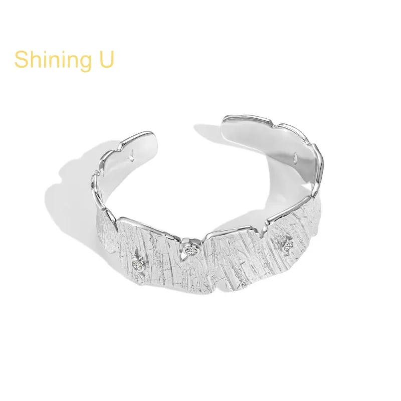 Shining U S925 Silver Irregular Zircon Gems Open Bangle for Women Fine Jewelry Party
Shining U S925 Silver Irregular Zircon Gems Open Bangle for Women Fine Jewelry Party