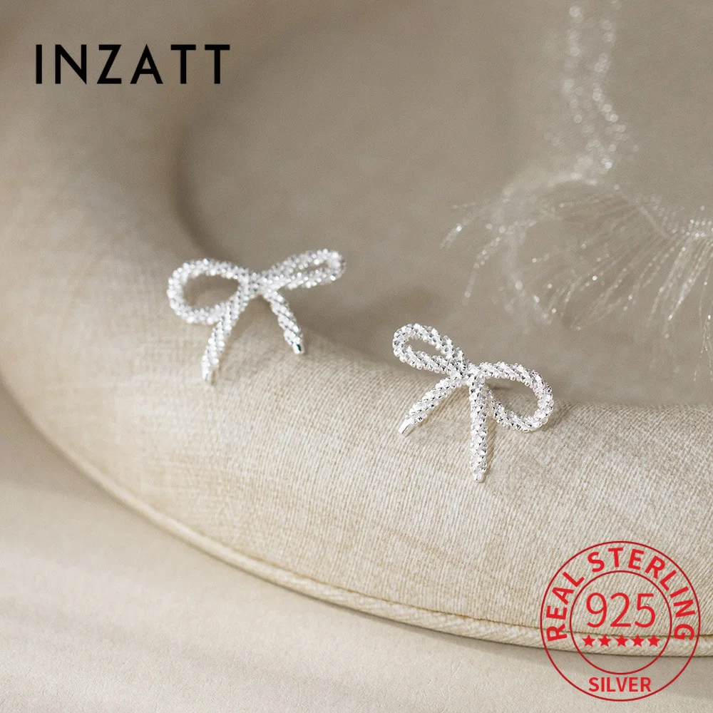 INZATT Real 925 Sterling Silver Rope Line Bowknot Stud Earrings For Women Classic Fine Jewelry Light luxury Accessories
INZATT Real 925 Sterling Silver Rope Line Bowknot Stud Earrings For Women Classic Fine Jewelry Light luxury Accessories