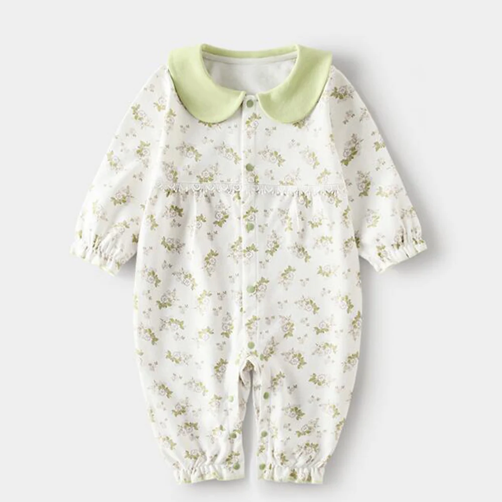 Baby Girls Romper 100% Cotton Spring Autumn Baby Jumpsuit Long Sleeve Floral Peter Pan Collar Infant Boutique Clothes
Baby Girls Romper 100% Cotton Spring Autumn Baby Jumpsuit Long Sleeve Floral Peter Pan Collar Infant Boutique Clothes