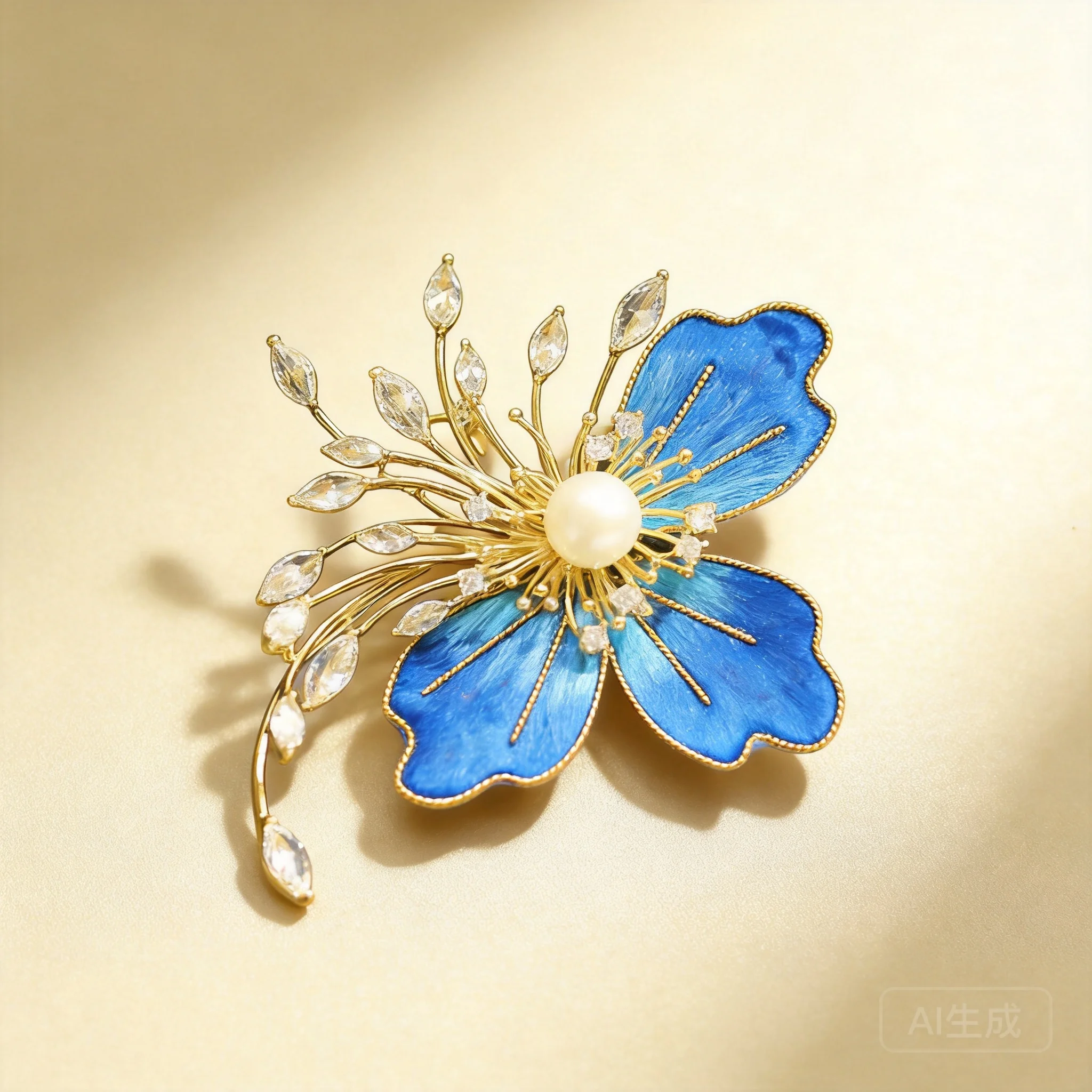 Chinese Style Good Luck Blessing Handmade Velvet Flower Brooch Gold Base Blue Petal Freshwater Pearl Inlaid Zircon Elegant Jewel
Chinese Style Good Luck Blessing Handmade Velvet Flower Brooch Gold Base Blue Petal Freshwater Pearl Inlaid Zircon Elegant Jewel