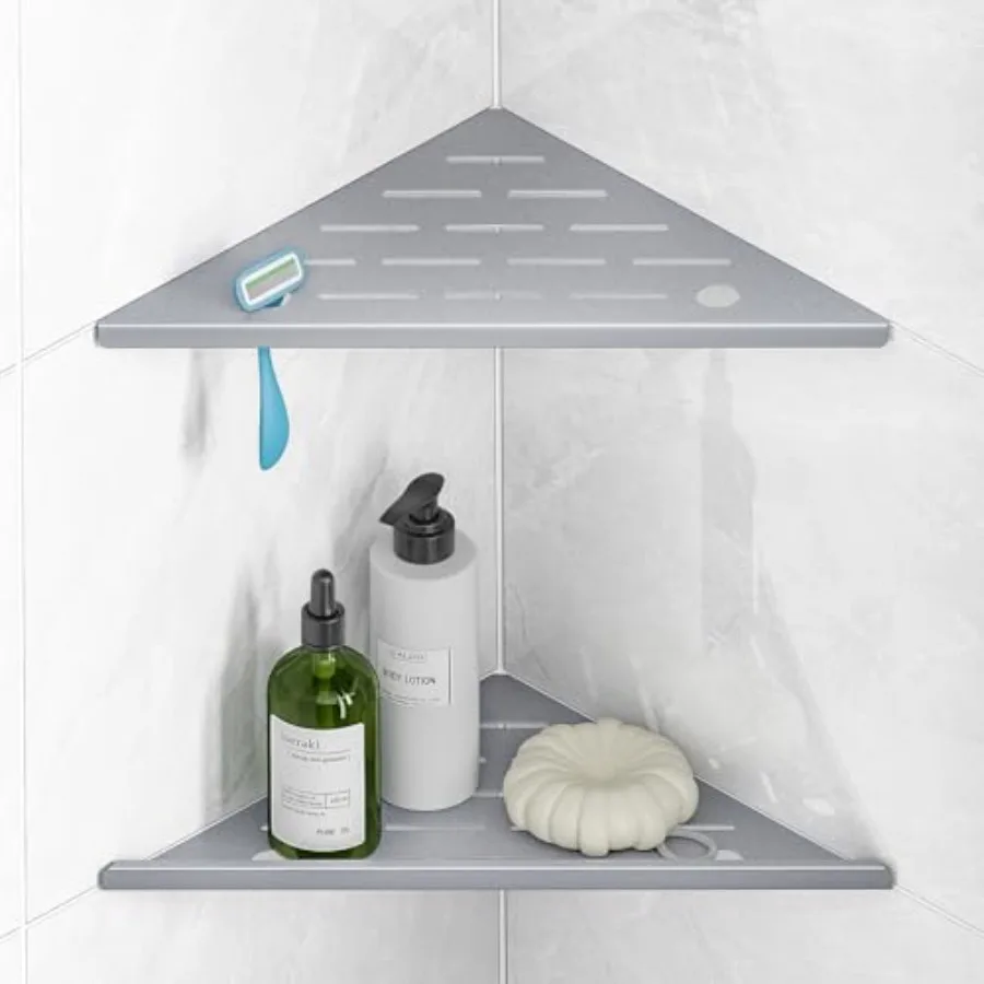 Corner Shower Shelves with Rozar Hole, Rustproof Stainless Steel Shower Caddy Organizer Modern Sturdy Corner Shelf for Shower,
Corner Shower Shelves with Rozar Hole, Rustproof Stainless Steel Shower Caddy Organizer Modern Sturdy Corner Shelf for Shower,