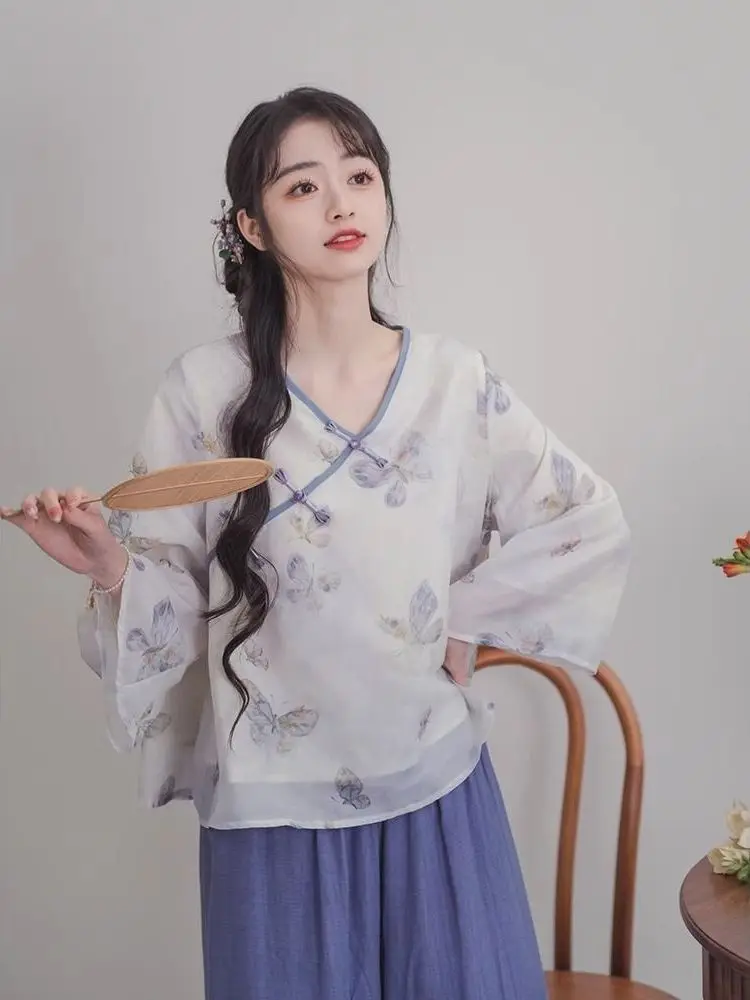 New Chinese Sle Violet Print irt Summer 2025 Button up Long Sve V-Ne Straight Cut Commute Faion Ladies' ...
New Chinese Sle Violet Print irt Summer 2025 Button up Long Sve V-Ne Straight Cut Commute Faion Ladies' ...