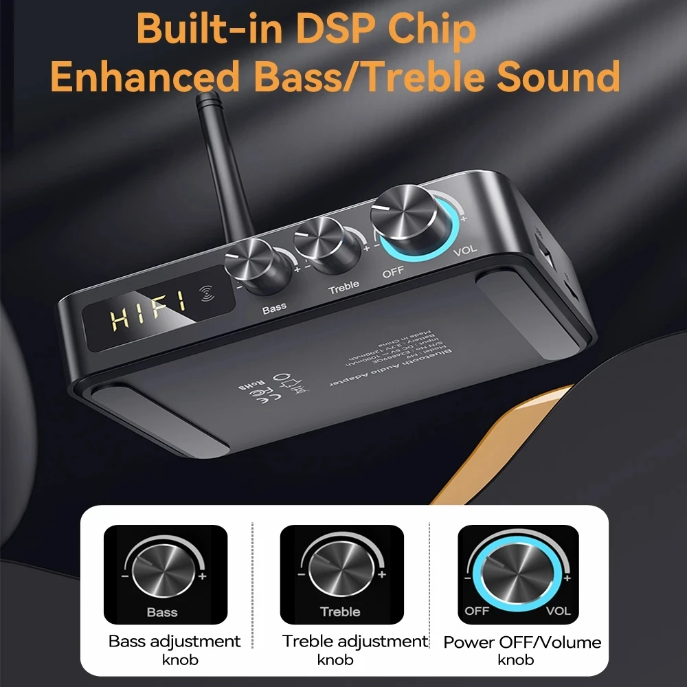 NFC Bluetooth 5.1 Audio Receiver Transmitter Coaxial RCA Wireless Bass Treble Music Adapter FM Radio U Disk/TF Card Player
NFC Bluetooth 5.1 Audio Receiver Transmitter Coaxial RCA Wireless Bass Treble Music Adapter FM Radio U Disk/TF Card Player
