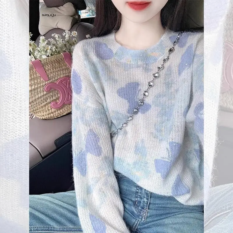 Retro lazy style contrasting butterfly knitted sweater women autumn winter new style warm soft waxy versatile pullover sweater
Retro lazy style contrasting butterfly knitted sweater women autumn winter new style warm soft waxy versatile pullover sweater