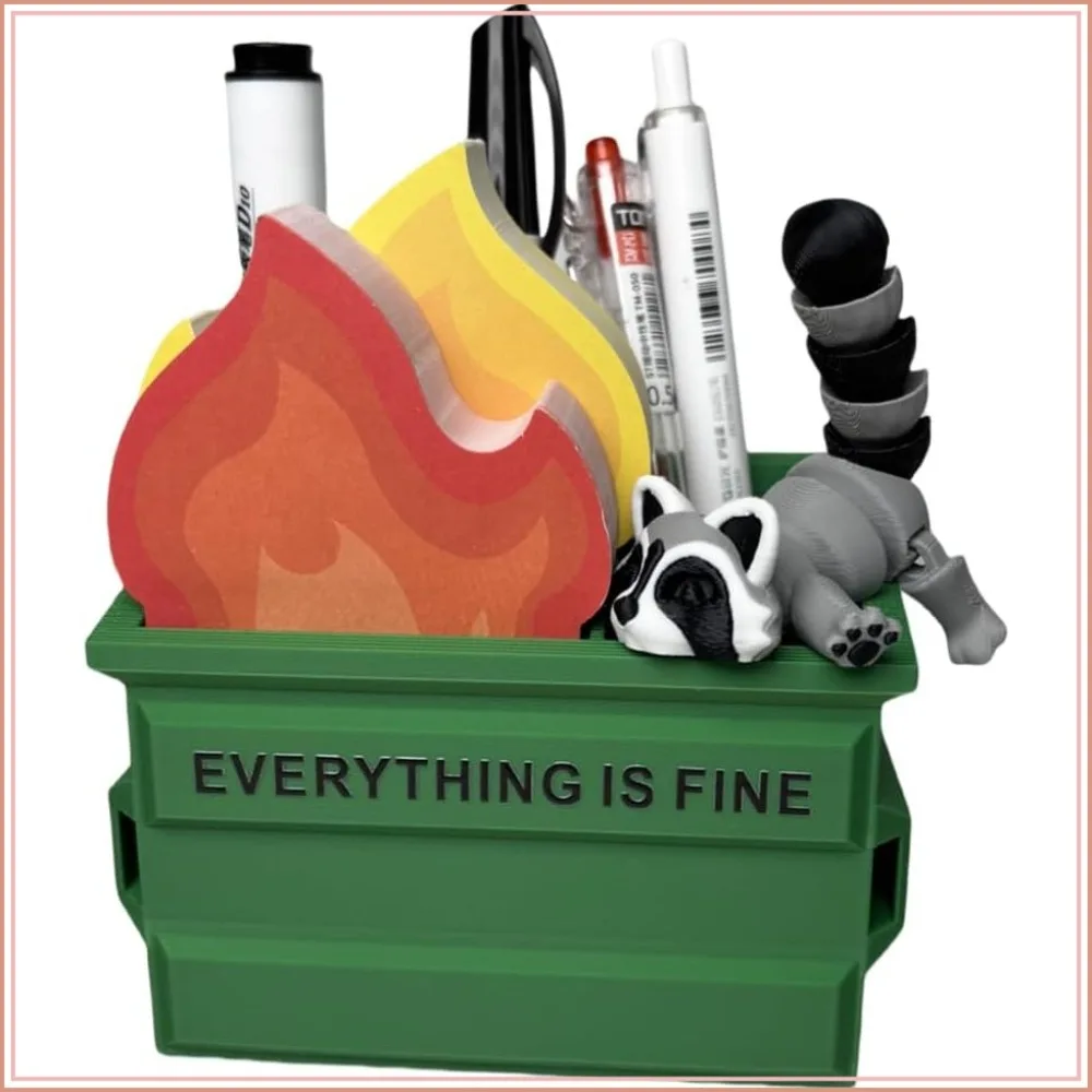 Funny Garbage Can Fire Pen Holder with 300 Sticky Notes – Cute Desk Organizer for Office, White Elephant Gag Gift for Coworkers, Men, Women – Unique Office Supplies & Decor
Funny Garbage Can Fire Pen Holder with 300 Sticky Notes – Cute Desk Organizer for Office, White Elephant Gag Gift for Coworkers, Men, Women – Unique Office Supplies & Decor