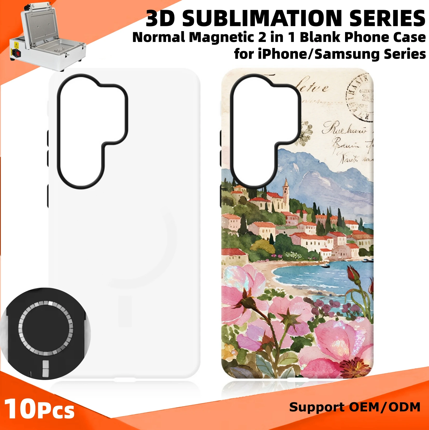 10pcs Magnetic 2 in 1 3D Sublimation Case for iPhone 17 16 15 14 13 Pro Max Thermal Transfer Printing Magnet Rugged Back Cover
10pcs Magnetic 2 in 1 3D Sublimation Case for iPhone 17 16 15 14 13 Pro Max Thermal Transfer Printing Magnet Rugged Back Cover