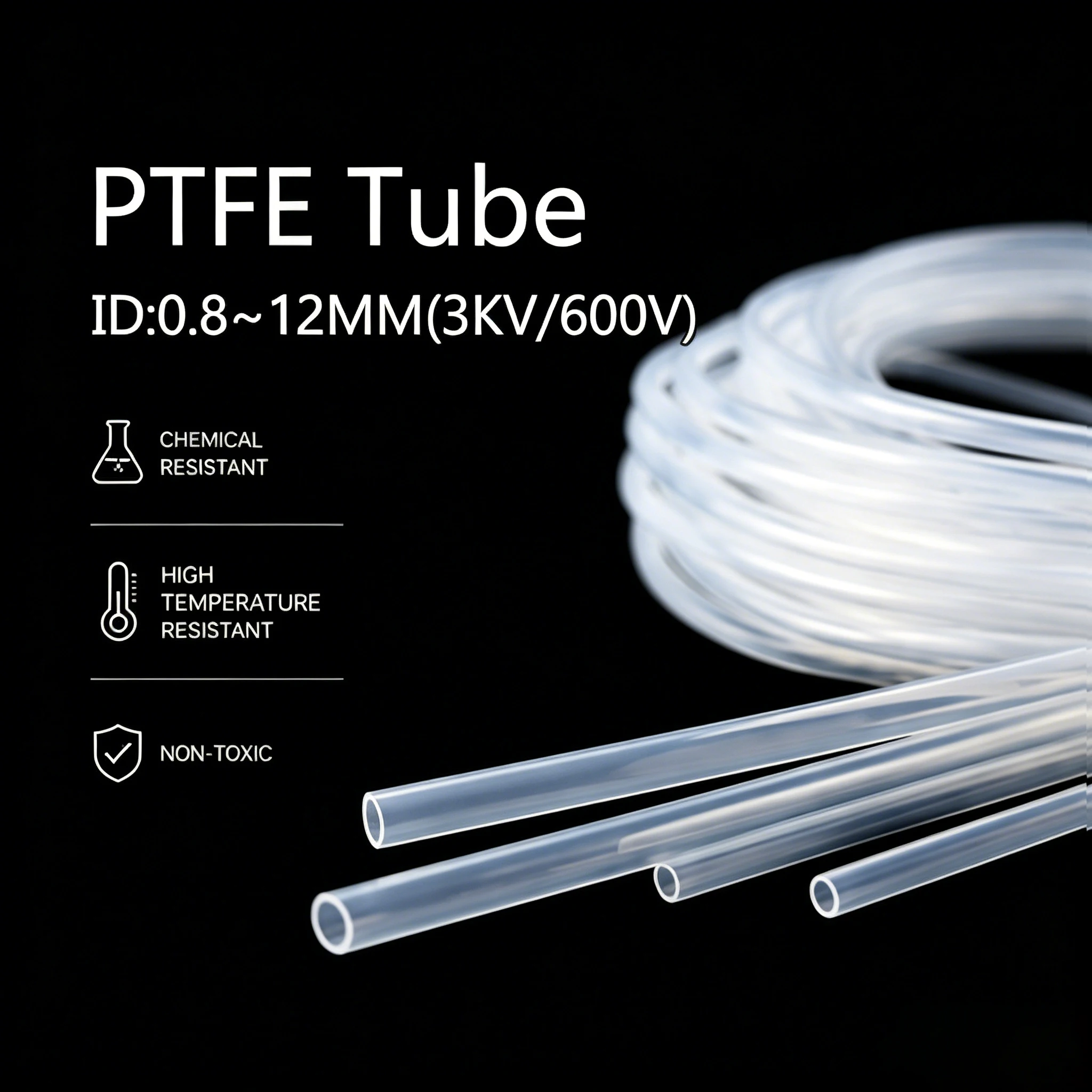 10/5/2/1M Food Grade Transparent PTFE Capillary Tube ID 0.8-12mm High Temperature, Non-Adhesive & High Insulation
10/5/2/1M Food Grade Transparent PTFE Capillary Tube ID 0.8-12mm High Temperature, Non-Adhesive & High Insulation