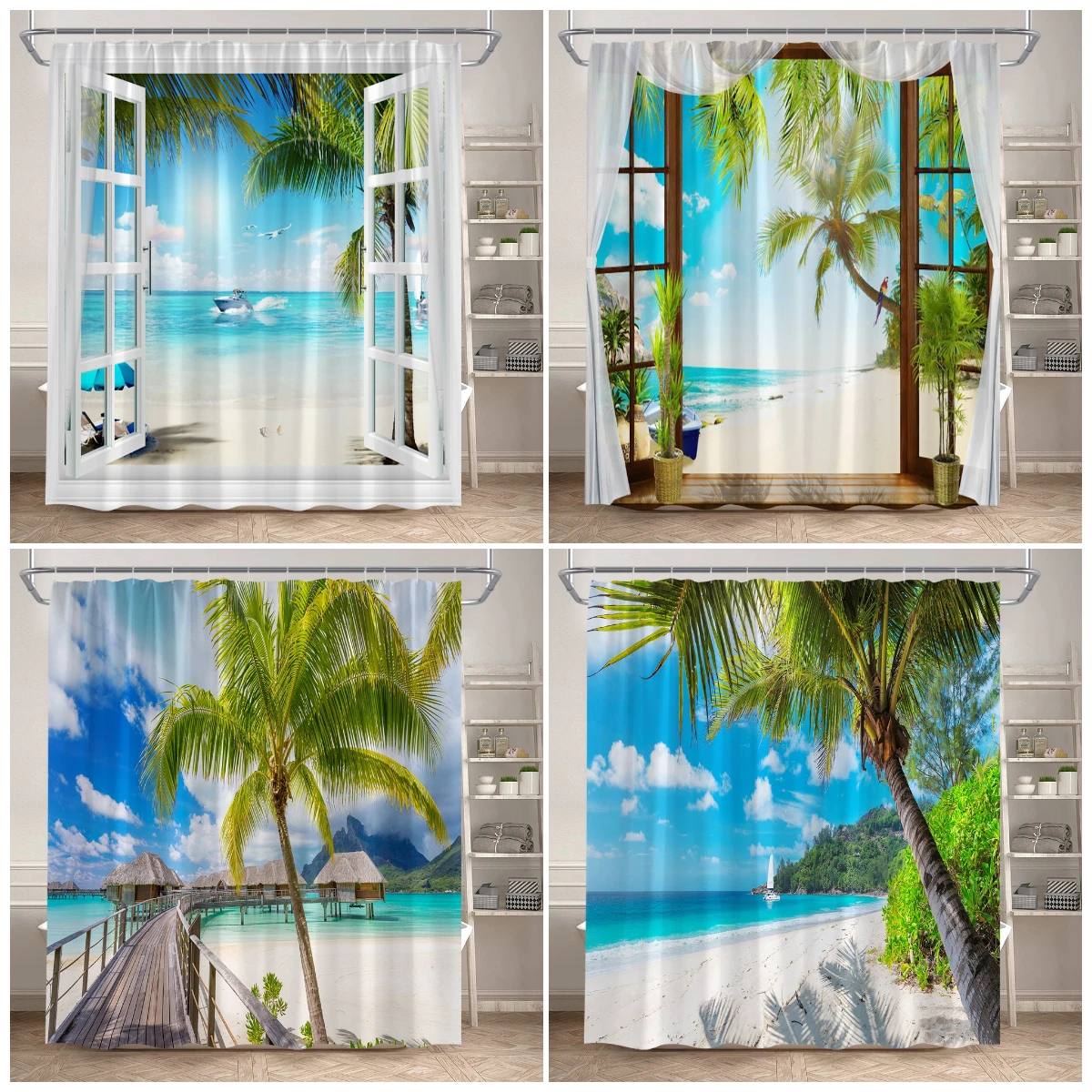 Ocean View Shower Curtains Island Beach Coconut Trees Hawaii Nature Scenery Home Wall Hanging Fabric Bathroom Curtain Decoration
Ocean View Shower Curtains Island Beach Coconut Trees Hawaii Nature Scenery Home Wall Hanging Fabric Bathroom Curtain Decoration