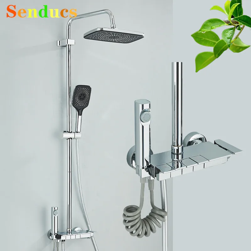 Newly Piano Bathroom Shower Set Quality Brass Hot Cold Bathroom Faucet System Accessories White Hot Cold Piano Shower System
Newly Piano Bathroom Shower Set Quality Brass Hot Cold Bathroom Faucet System Accessories White Hot Cold Piano Shower System