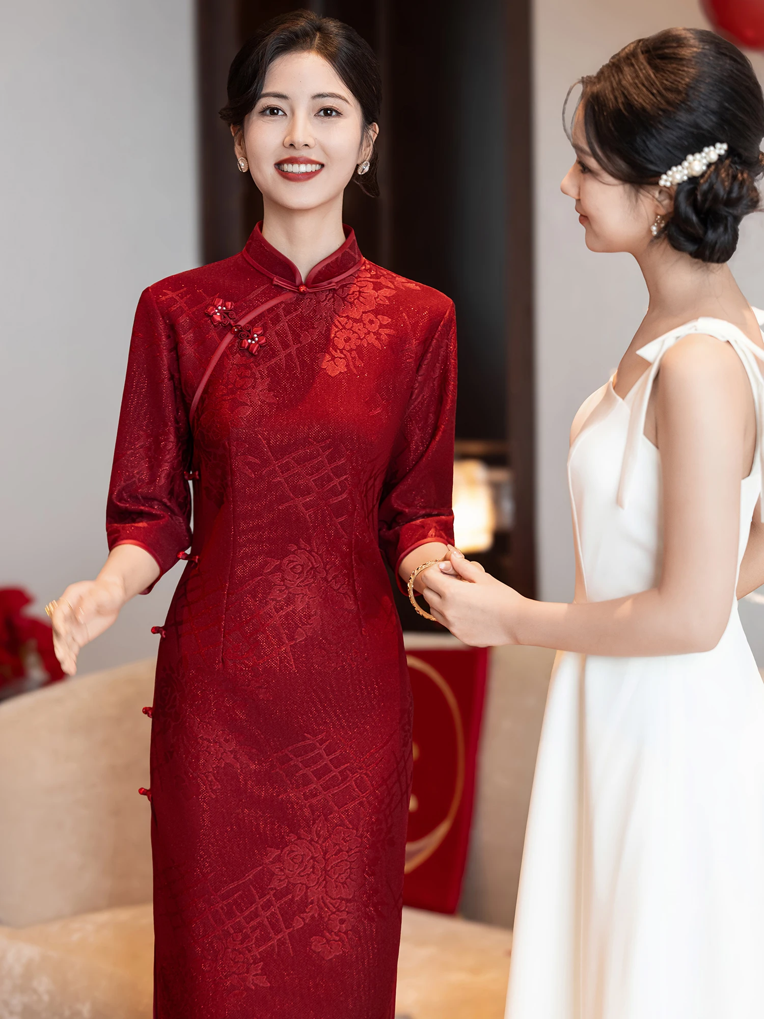 Ele Long Sve Wedding Dr New Chinese Sle Engagement Parwear for Mom Beautiful Ceremony Attire Traditional Red
Ele Long Sve Wedding Dr New Chinese Sle Engagement Parwear for Mom Beautiful Ceremony Attire Traditional Red