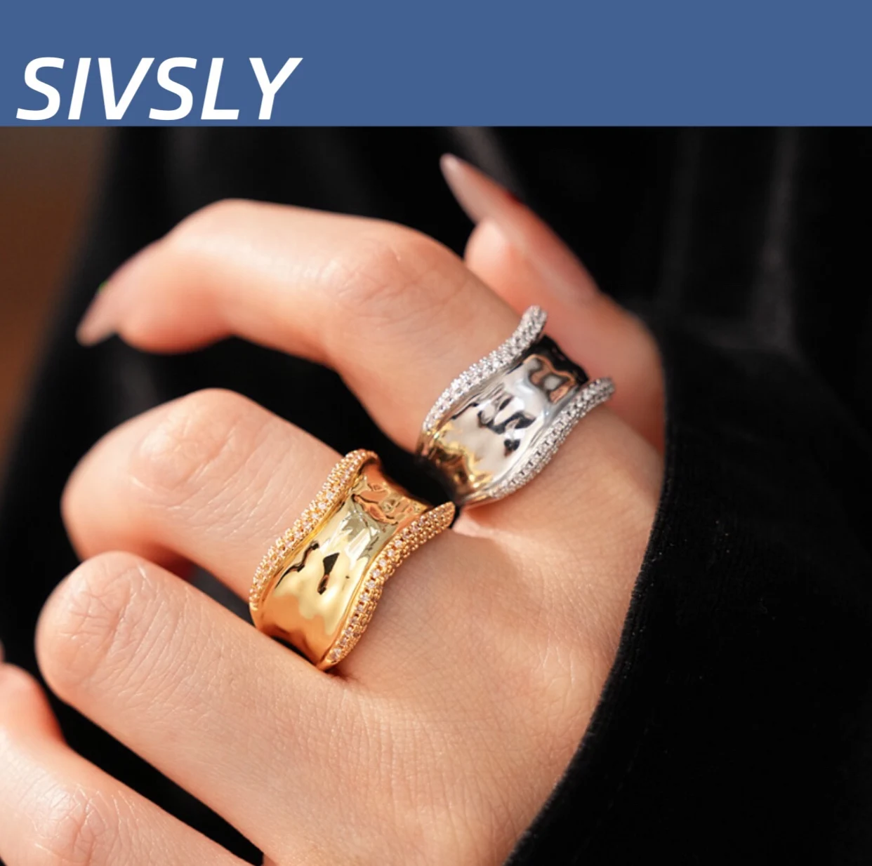 Lovers Popular zirconium wide-face open ring luxurious and high end sense ring for the index ring finger, fashionable and simple
Lovers Popular zirconium wide-face open ring luxurious and high end sense ring for the index ring finger, fashionable and simple