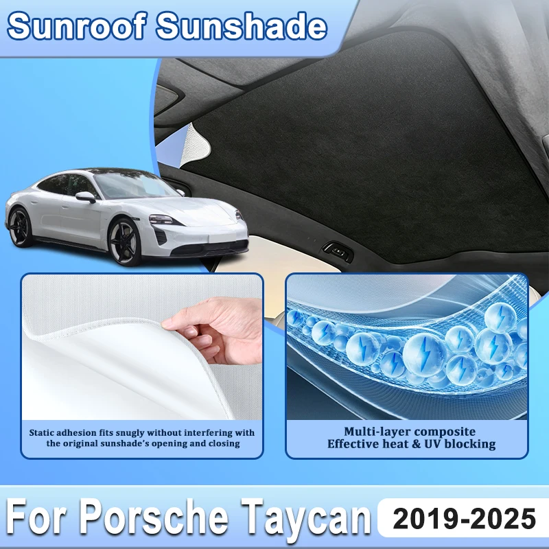 Car Sunroof Sunshade For Porsche Taycan 9J1 2024 2019~2025 Accessories Auto Electrostatic Adsorption Roof Sun Shades Visor Cover
Car Sunroof Sunshade For Porsche Taycan 9J1 2024 2019~2025 Accessories Auto Electrostatic Adsorption Roof Sun Shades Visor Cover