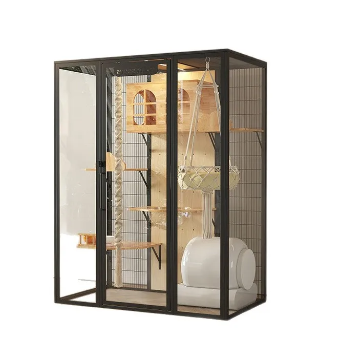 Cat cage villa panoramic glass solid wood frame cat nest pet house panoramic glass cat cage
Cat cage villa panoramic glass solid wood frame cat nest pet house panoramic glass cat cage