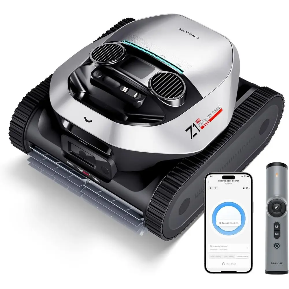 Z1 Pro CordlRobotic Pool Cleaner, Lii & APP Control, 8000 GPH Suction, Wall & Waterline Cleaning, UP to 180+ min, Auto-Retrieval
Z1 Pro CordlRobotic Pool Cleaner, Lii & APP Control, 8000 GPH Suction, Wall & Waterline Cleaning, UP to 180+ min, Auto-Retrieval