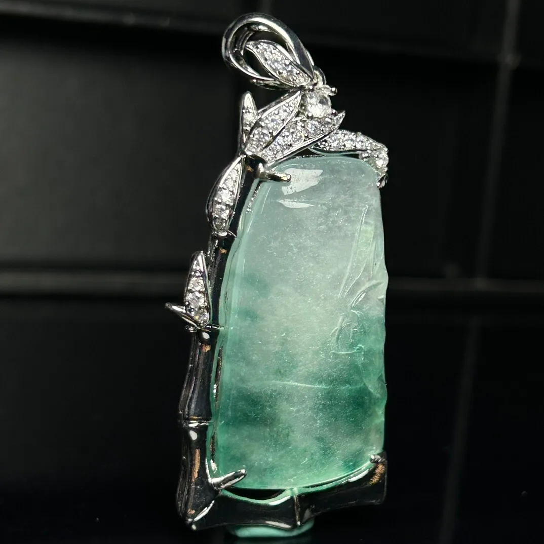 Certified Nature Ice Green Jade Jadeite Inlaid bamboo joint Pendant & Necklaces
Certified Nature Ice Green Jade Jadeite Inlaid bamboo joint Pendant & Necklaces