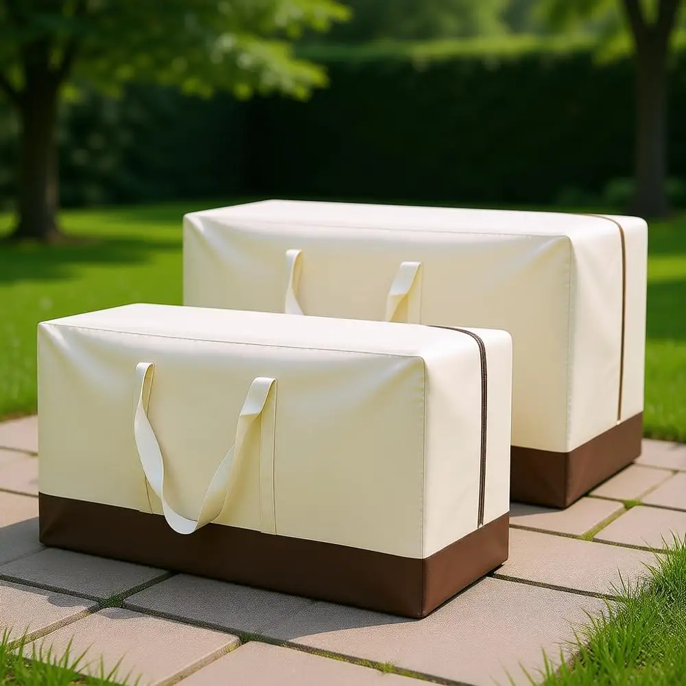 Patio Cushion Storage Bags 420D Waterproof Outdoor Furniture Cover with Handles and Zipper, 60L x 20W x 28H Beige
Patio Cushion Storage Bags 420D Waterproof Outdoor Furniture Cover with Handles and Zipper, 60L x 20W x 28H Beige