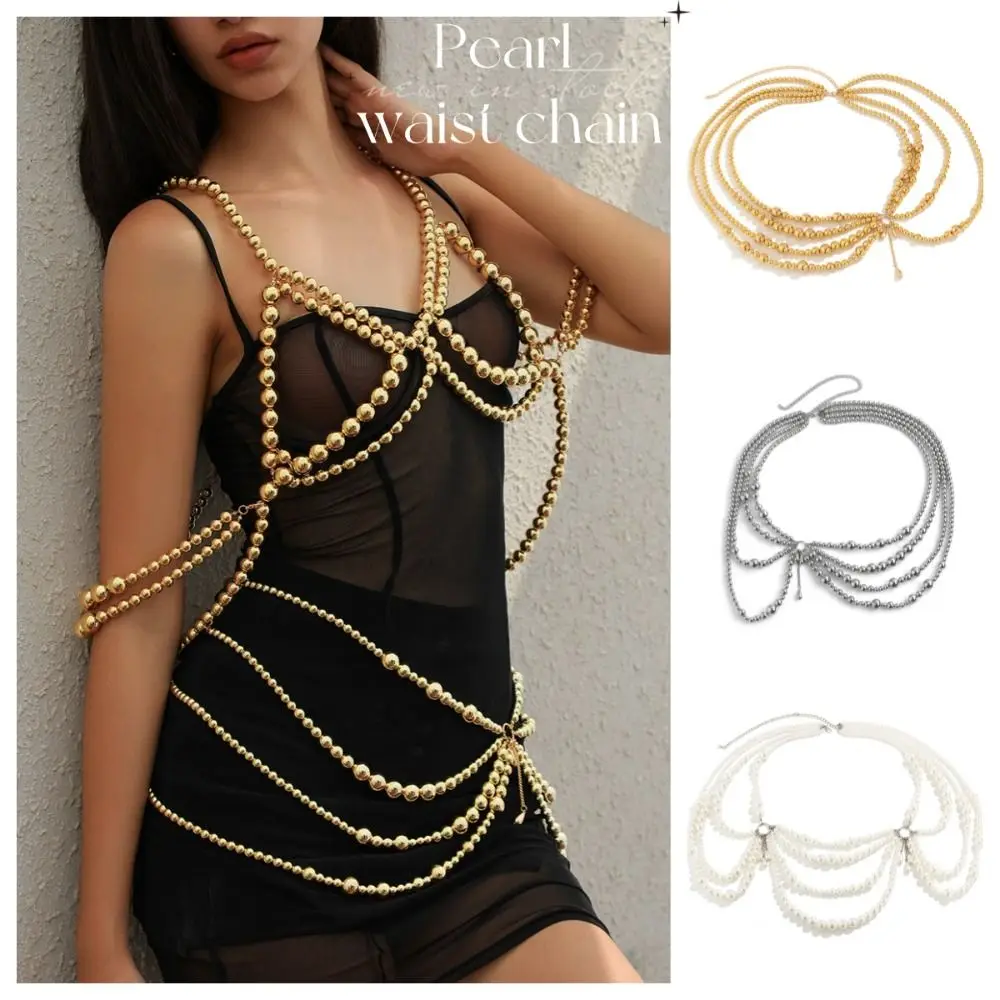 Unique Golden Pearl Waist Chain Luxury Exquisite Multilayer Body Chain Dress Decor Silver Tassel Waistband Party
Unique Golden Pearl Waist Chain Luxury Exquisite Multilayer Body Chain Dress Decor Silver Tassel Waistband Party