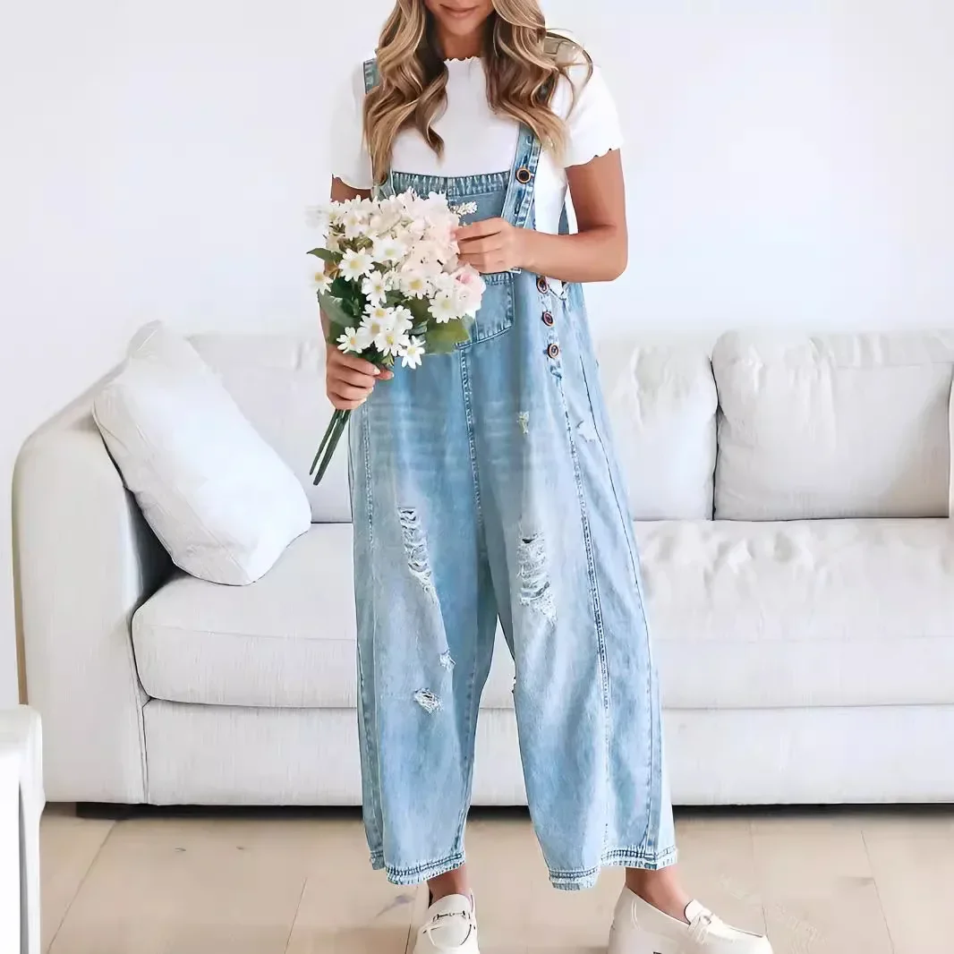 Overalls Women Hole Suspender Jeans 2024 Autumn Female Streetwear Baggy Wide Leg Pants Vintage Casual Denim Braces Trousers
Overalls Women Hole Suspender Jeans 2024 Autumn Female Streetwear Baggy Wide Leg Pants Vintage Casual Denim Braces Trousers