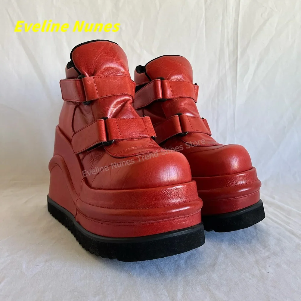 Y2K Gothic Red Wedge Platform Boots Women Round Toe Double Buckle Strap Super Thick Sole Punk Dark Street Style Ankle Footwear
Y2K Gothic Red Wedge Platform Boots Women Round Toe Double Buckle Strap Super Thick Sole Punk Dark Street Style Ankle Footwear