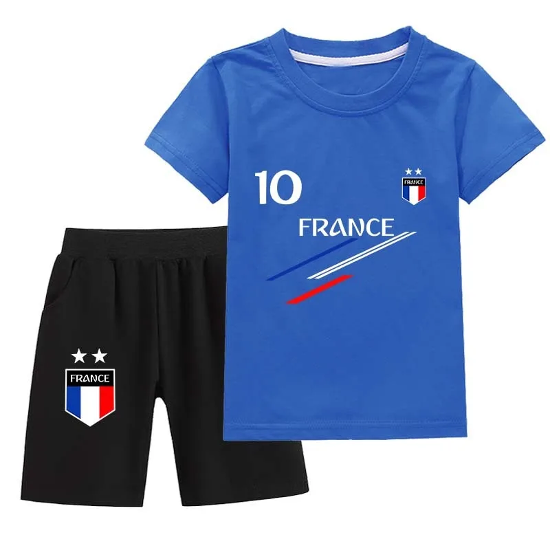 Kids Clothes France Football 10 MBP Summer Baby BoysTracksuit Set Children Sports suit Outfits T Shirt Short Set 2pcs
Kids Clothes France Football 10 MBP Summer Baby BoysTracksuit Set Children Sports suit Outfits T Shirt Short Set 2pcs