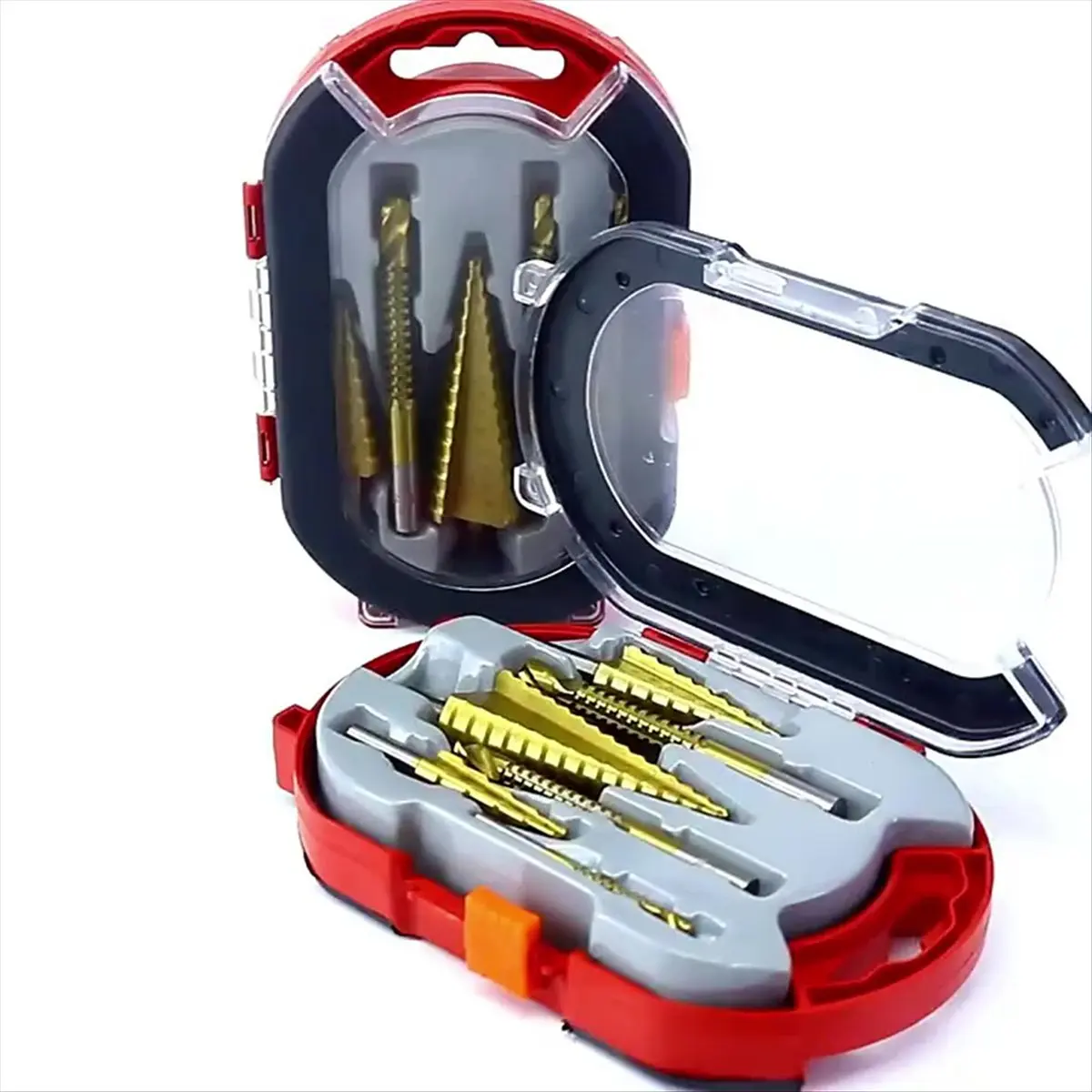 AB08 6-Piece Stepped Serrated Drill Bit Set Triangular Shank Titanium Alloy Coated Straight Groove Serrated Groove
AB08 6-Piece Stepped Serrated Drill Bit Set Triangular Shank Titanium Alloy Coated Straight Groove Serrated Groove