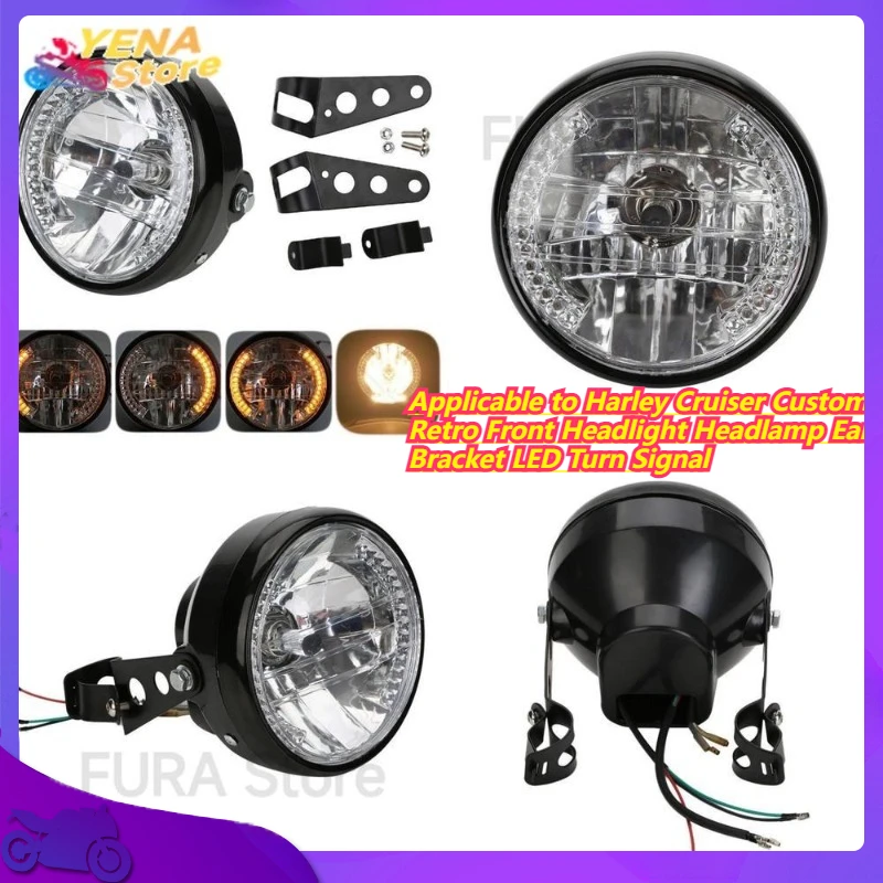 Motorcycle Accessories Applicable to Harley Cruiser Custom Retro Front Headlight Headlamp Ear Bracket LED Turn Signal
Motorcycle Accessories Applicable to Harley Cruiser Custom Retro Front Headlight Headlamp Ear Bracket LED Turn Signal