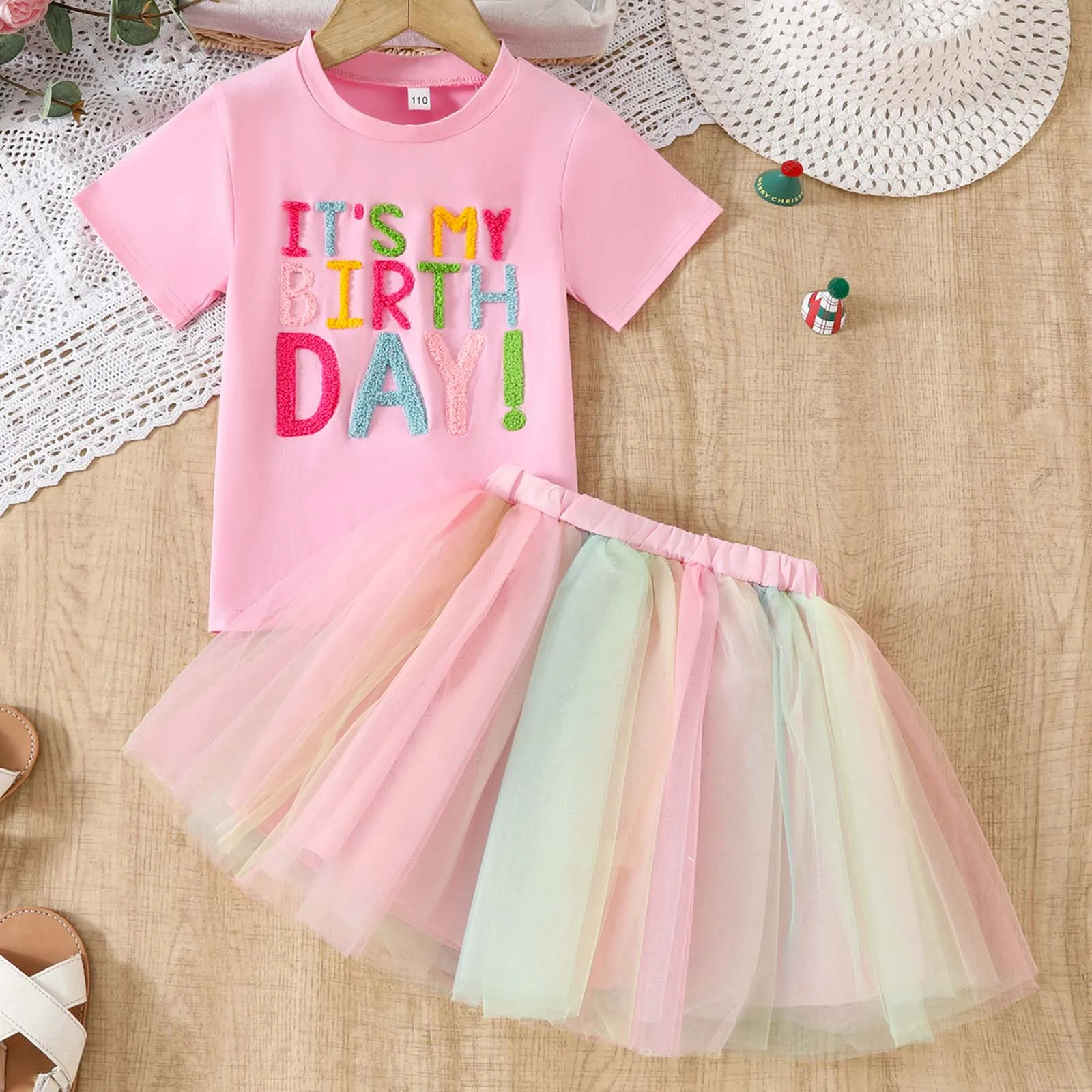 Teen Outfits for Girls Girls Summer Birthday Party Set Color Embroidered Letter Top Rainbow Mesh Skirt Two Blanket with Robe
Teen Outfits for Girls Girls Summer Birthday Party Set Color Embroidered Letter Top Rainbow Mesh Skirt Two Blanket with Robe