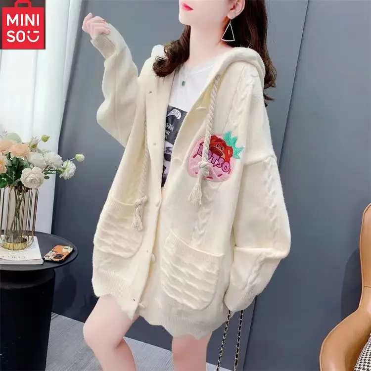 MINISO свитер с капюшоном в ленивом стиле, женская куртка больших размеров 300 фунтов, свободный внешний вязаный кардиган, топ
MINISO свитер с капюшоном в ленивом стиле, женская куртка больших размеров 300 фунтов, свободный внешний вязаный кардиган, топ