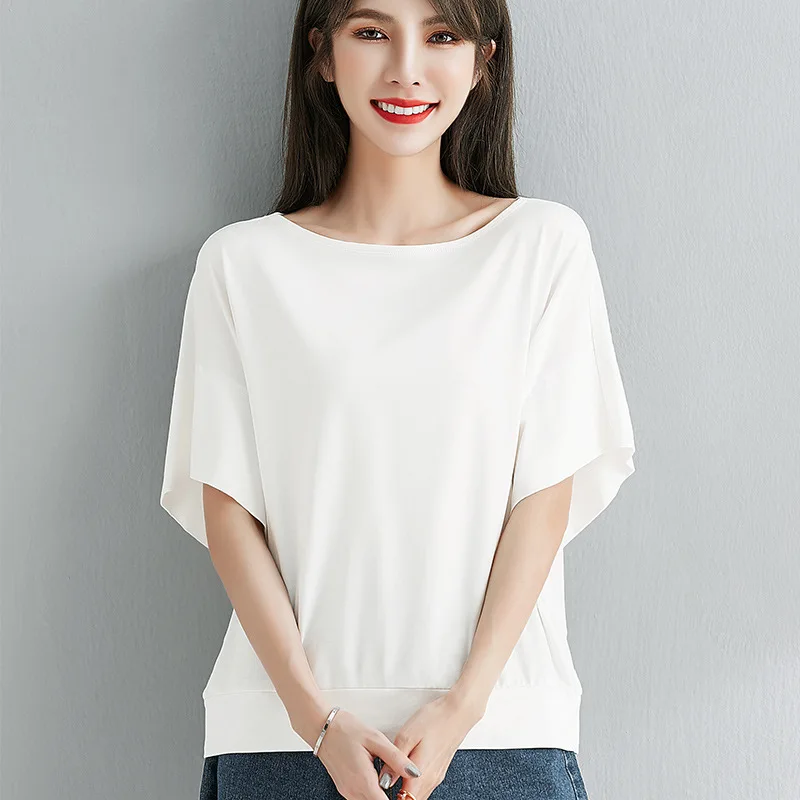 Short Sleeve T-shirt for Women Round Neck Underlay Loose Casual Top Versatile and Slim Solid Color Fashion New Summer 2024
Short Sleeve T-shirt for Women Round Neck Underlay Loose Casual Top Versatile and Slim Solid Color Fashion New Summer 2024