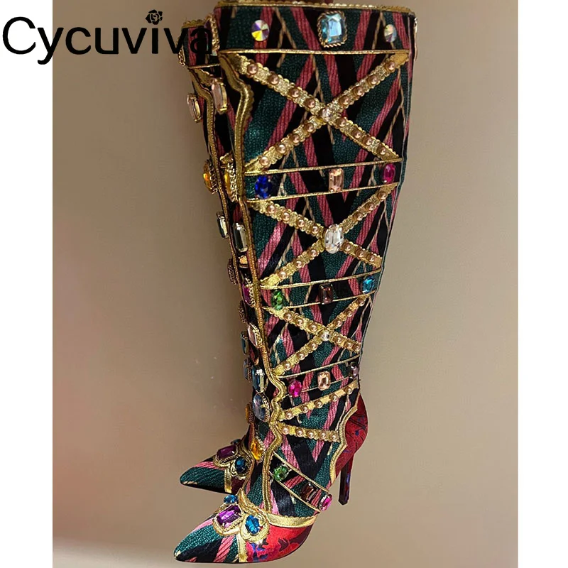 Autumn Over The Knee High Heel Boots Women Pointed Full Rhinestone Long Party Boots Crystal Shoes Runway Cowboy Boots for Women
Autumn Over The Knee High Heel Boots Women Pointed Full Rhinestone Long Party Boots Crystal Shoes Runway Cowboy Boots for Women