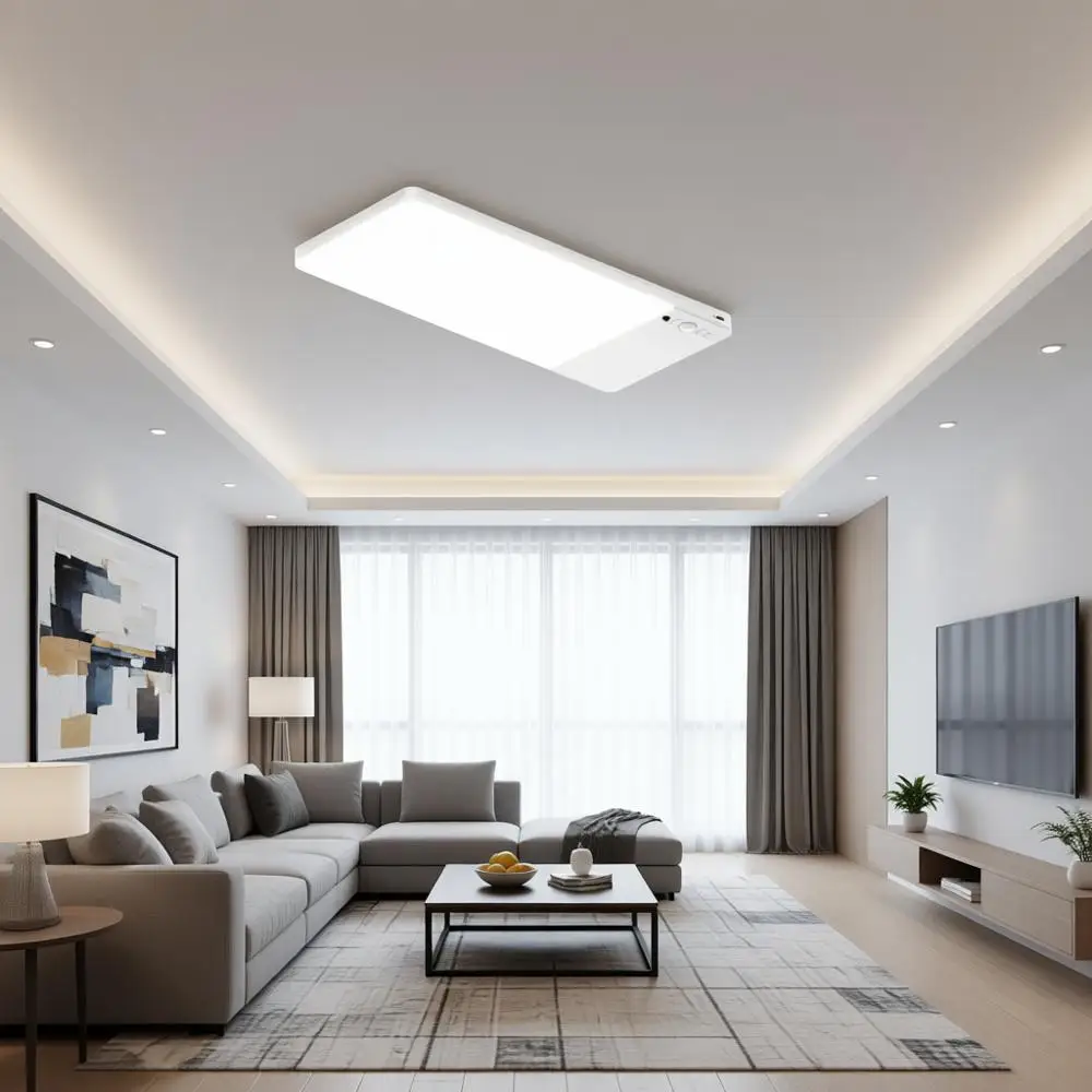 Rechargeable Motion Sensor Ceiling Light, 12000mAh Battery, LED Shower Light, Remote Control
Rechargeable Motion Sensor Ceiling Light, 12000mAh Battery, LED Shower Light, Remote Control