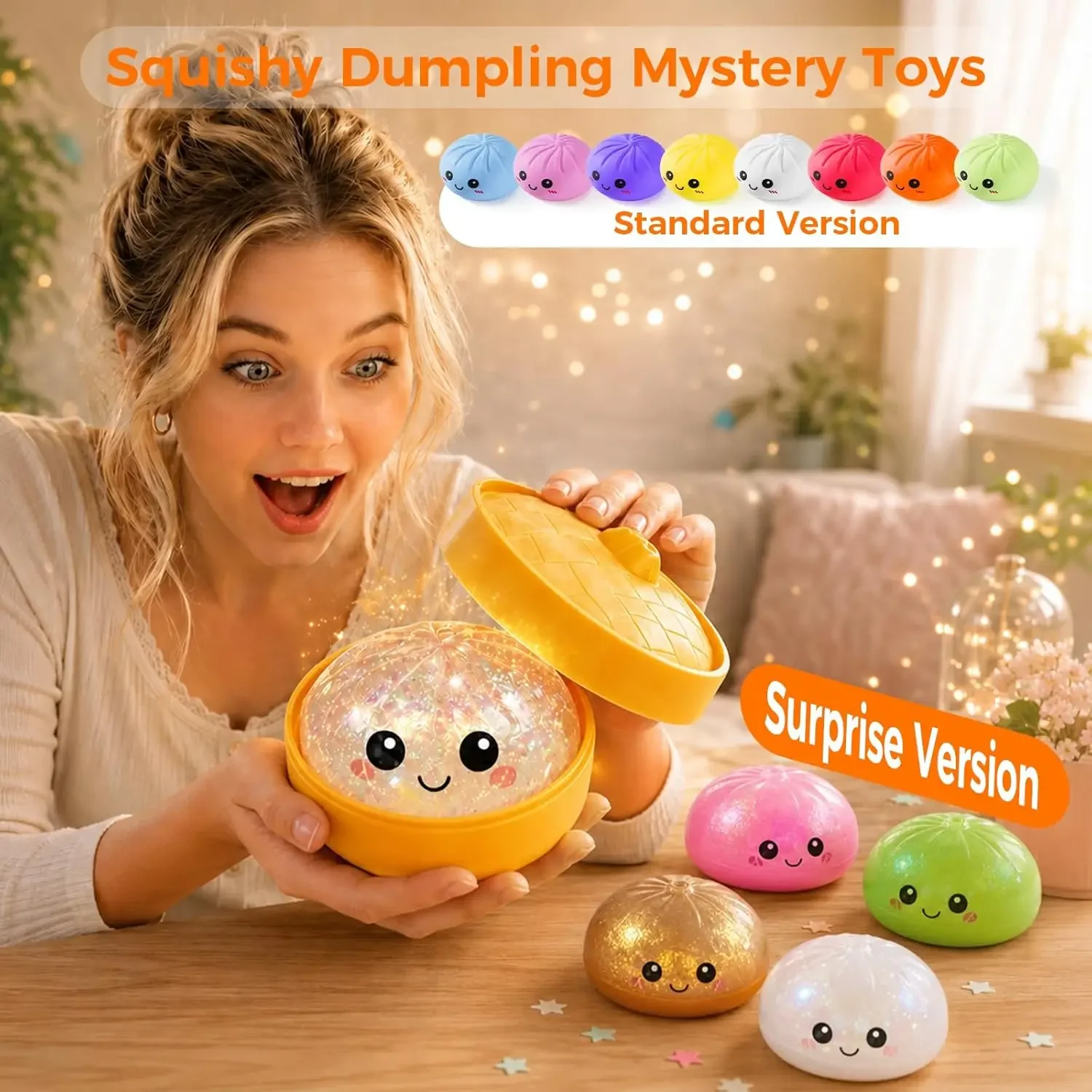Dumpling Squishy Mystery Box, Random 1 of 14 Colors, Cute Squishy Dumpling Toy, Slow Rising Squeeze Toy, Sensory Fidget Toys for Anxiety Relief, Perfect for Party Favors, Birthday Gifts & Desk Toys
Dumpling Squishy Mystery Box, Random 1 of 14 Colors, Cute Squishy Dumpling Toy, Slow Rising Squeeze Toy, Sensory Fidget Toys for Anxiety Relief, Perfect for Party Favors, Birthday Gifts & Desk Toys